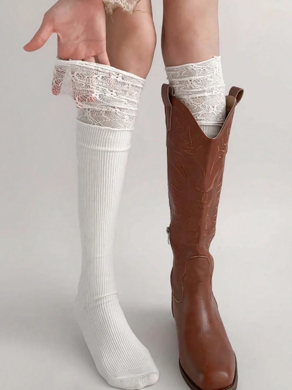 Lace Long Over the Knee OTK Socks